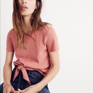 Madewell Textured Tie Front Top